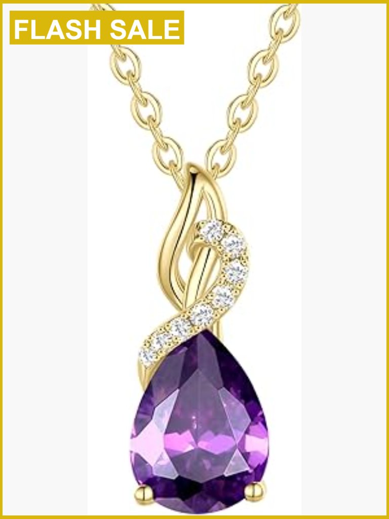 14k Gold Diamond Teardrop Pendant Necklace 16" Chain Birthday Gift